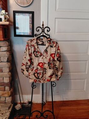 Pierre Cardin Vintage Jacket with Red and Orange Map Print